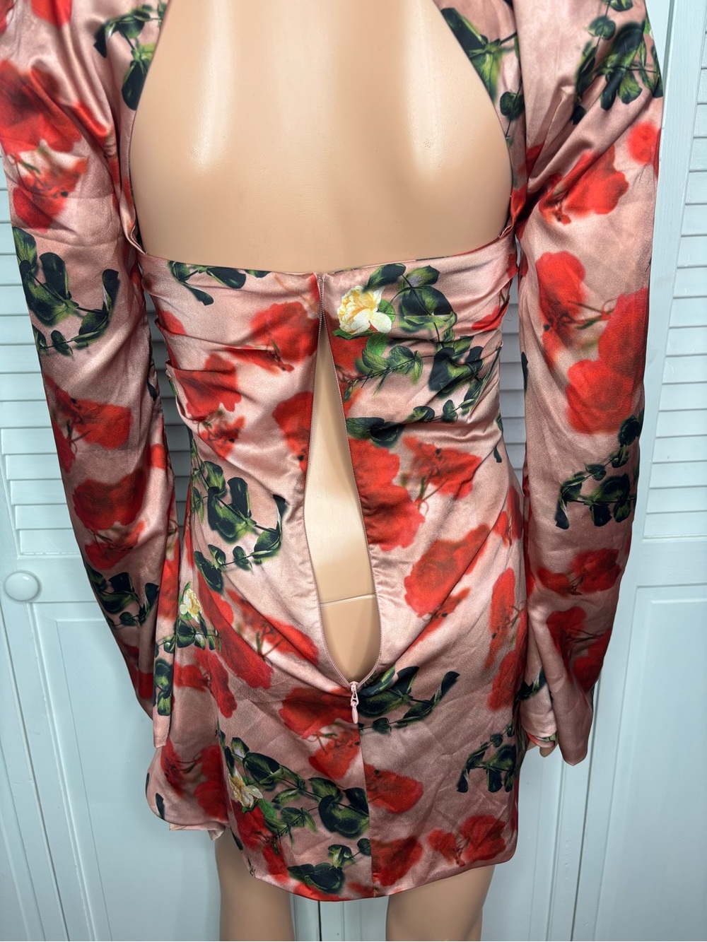 House of CB Toira Rose Print Draped Corset Mini Dress Size Small - Picture 4 of 5